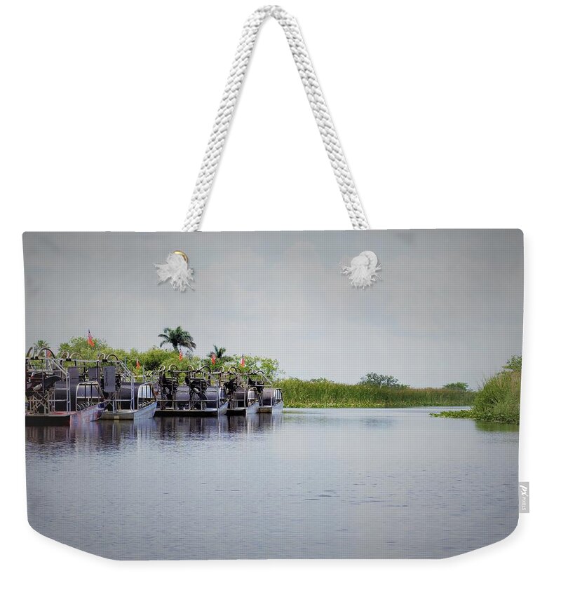 Fanboats Weekender Tote Bag featuring the photograph Everglades Fanboats by Mark Mitchell