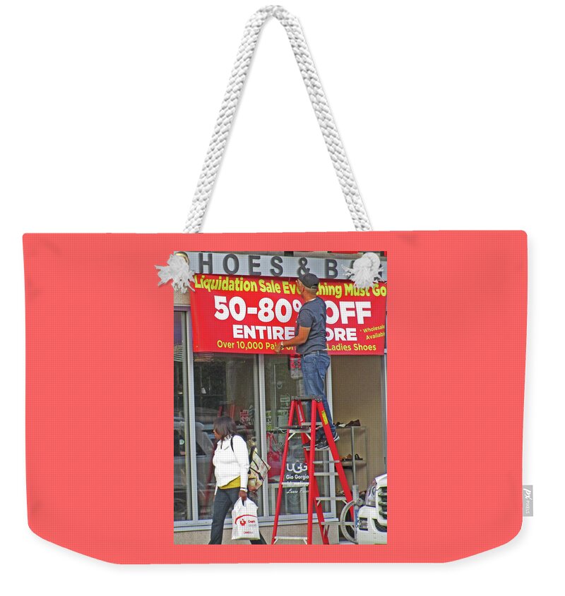 Sale Weekender Tote Bag featuring the photograph Everything Must Go by Ian MacDonald