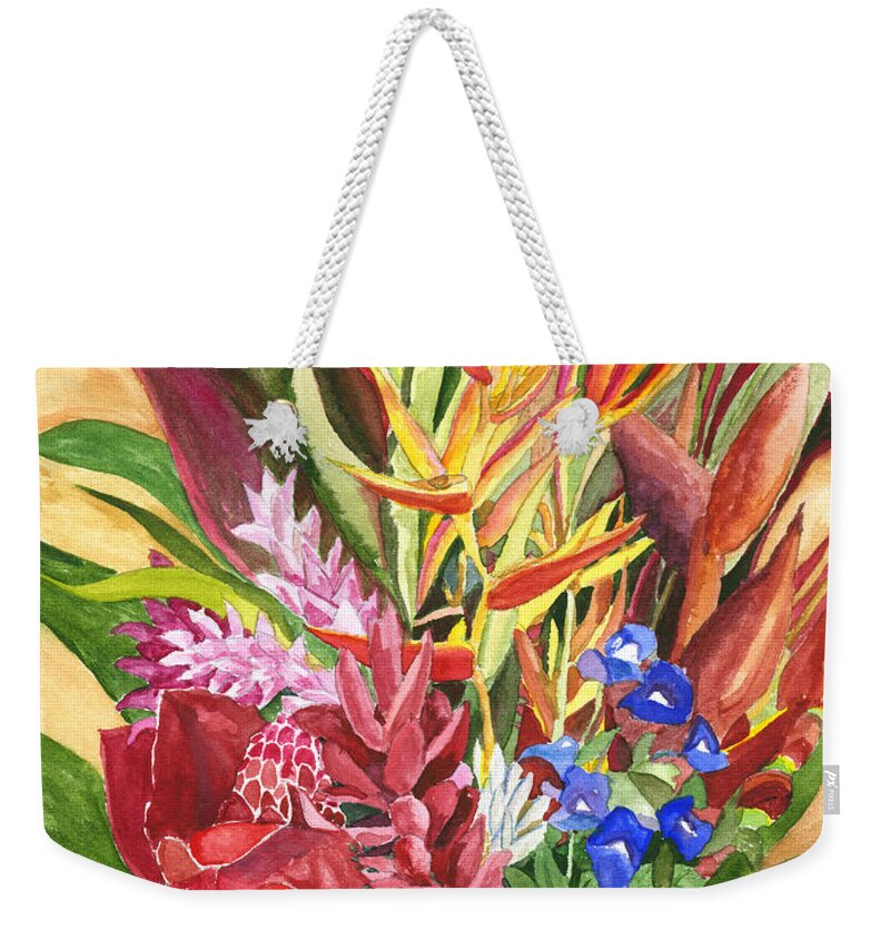 Flowers Weekender Tote Bag featuring the painting Everywhere there were flowers by Eric Samuelson