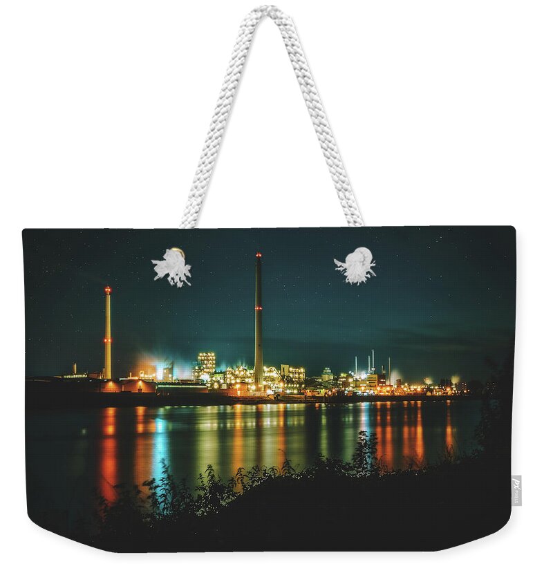Factory Weekender Tote Bag featuring the photograph Evonik Industries by Marc Braner