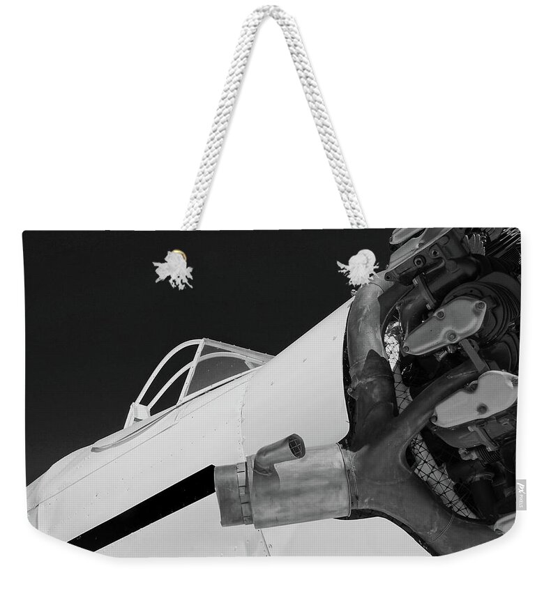 Plane Weekender Tote Bag featuring the photograph Exhaust bw #72 by Raymond Magnani