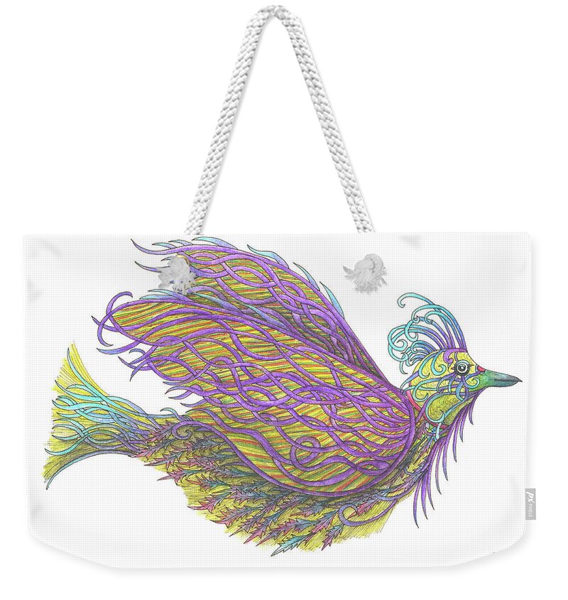 Lise Winne Weekender Tote Bag featuring the painting Exotic Bird IV by Lise Winne