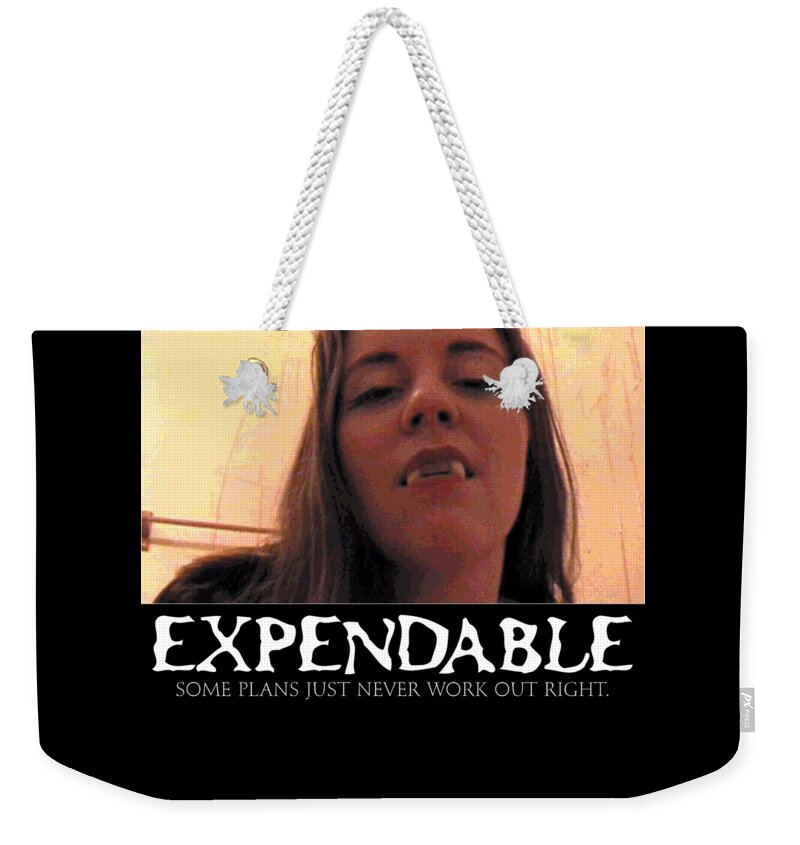 Vampire Weekender Tote Bag featuring the digital art Expendable 13 by Mark Baranowski