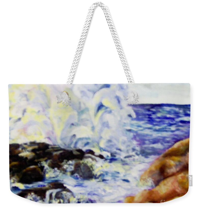 Waves Weekender Tote Bag featuring the painting Explode by Saundra Johnson