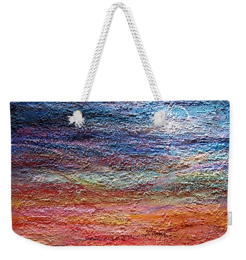 Abstract Weekender Tote Bag featuring the painting Exploring the Surface by Roberta Rotunda