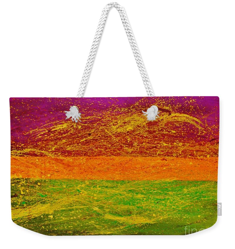 Abstract Weekender Tote Bag featuring the painting Express Yourself by Catalina Walker