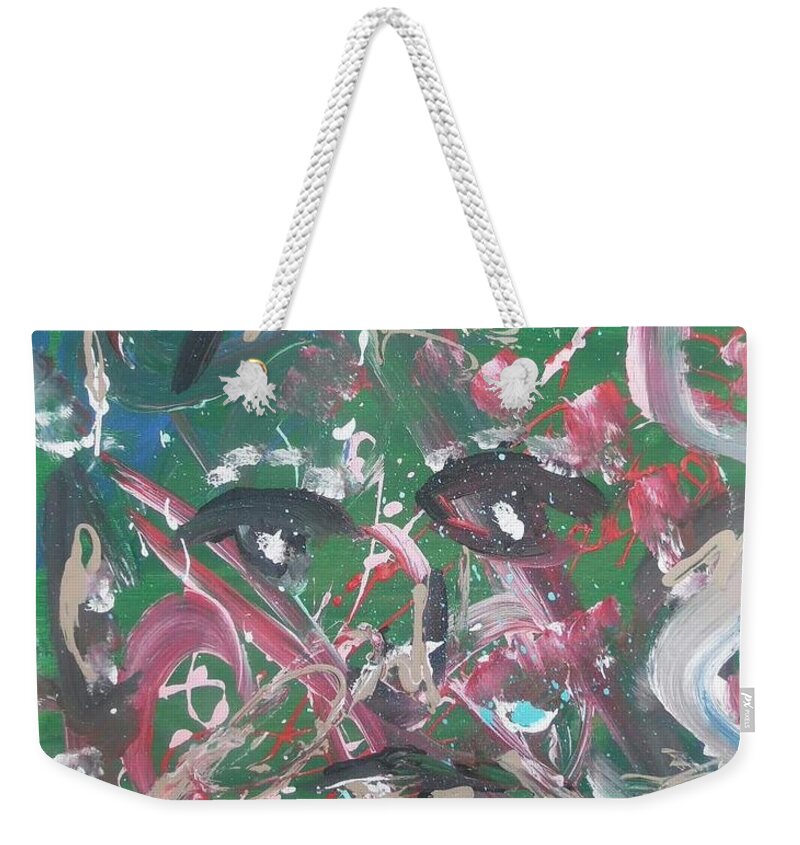 Abstract Weekender Tote Bag featuring the painting Expressions Of Life by Antonio Moore