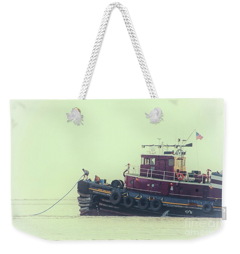 Tug Boat Weekender Tote Bag featuring the photograph Extend the Tow Line by Dale Powell