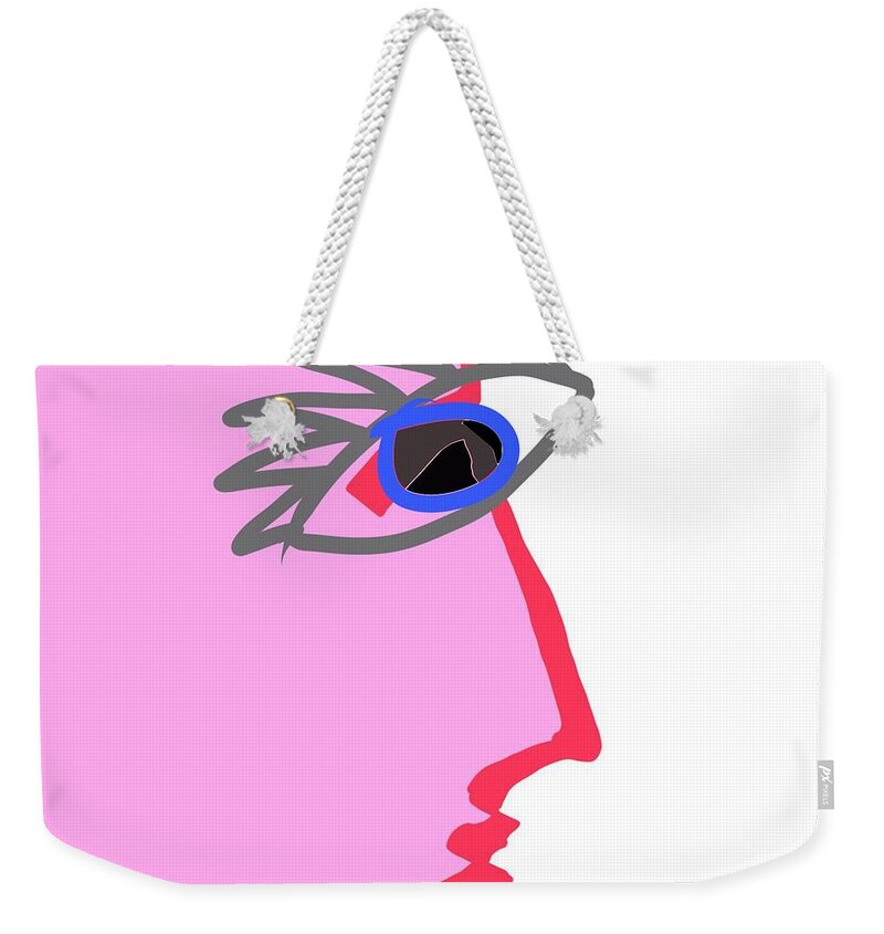 Eyeball Weekender Tote Bag featuring the digital art Eye by Jeffrey Quiros