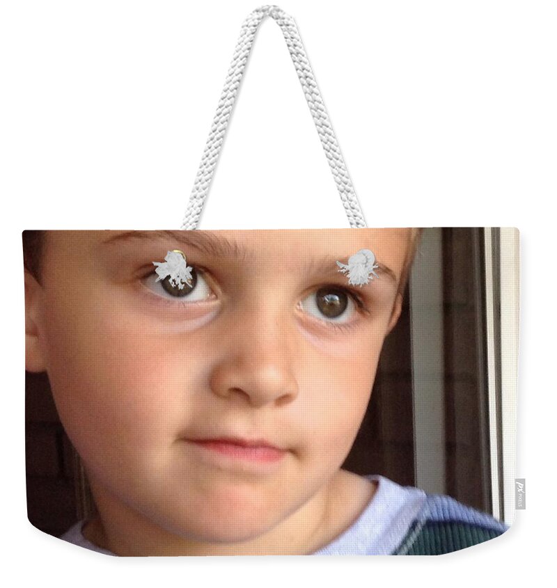 Boy Weekender Tote Bag featuring the photograph Eyes on the Future by Buck Buchanan