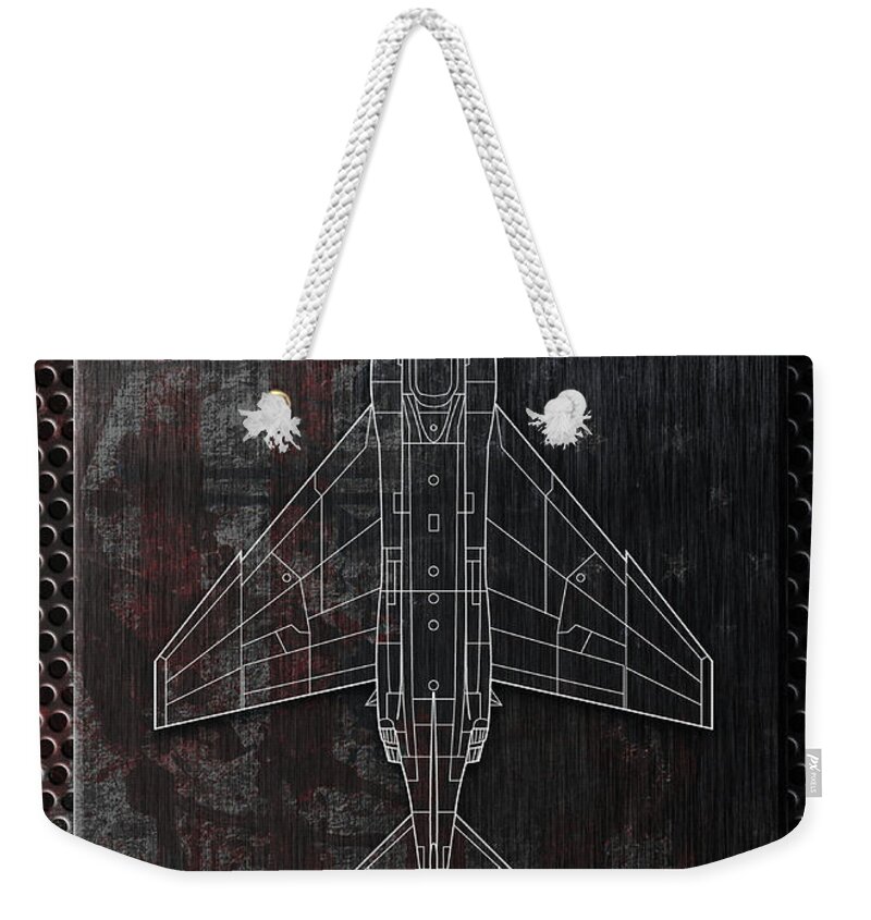 F-4 Weekender Tote Bag featuring the digital art F-4 Phantom by Airpower Art
