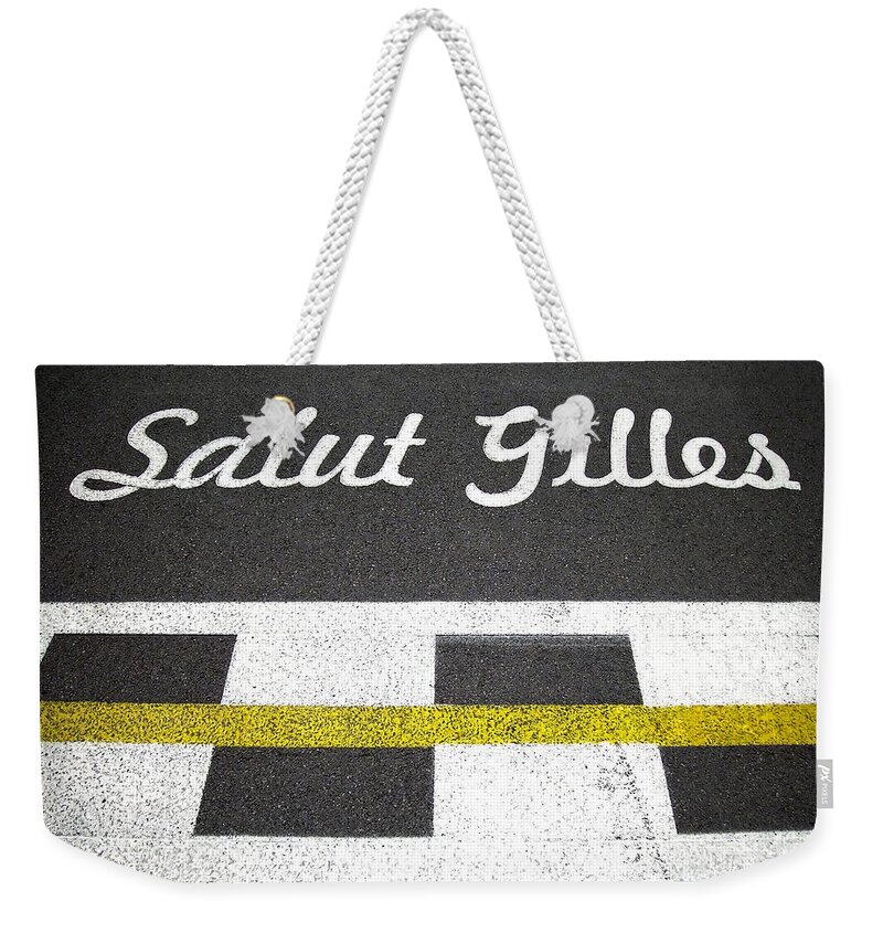Northamerica Weekender Tote Bag featuring the photograph F1 Circuit Gilles Villeneuve - Montreal by Juergen Weiss