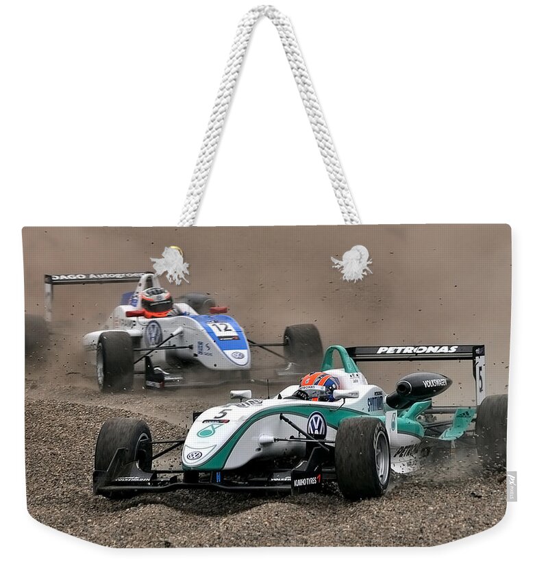 F1 Weekender Tote Bag featuring the photograph F1 by Jackie Russo