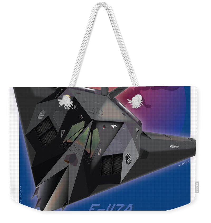 Nighthawk Weekender Tote Bag featuring the digital art F117A Nighthawk by Kenneth De Tore