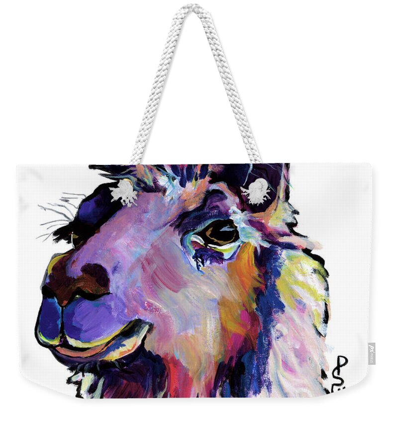 Pat Saunders-white Weekender Tote Bag featuring the painting Fabio by Pat Saunders-White