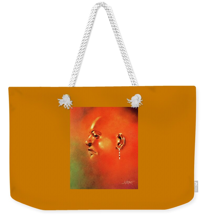 Portrait Weekender Tote Bag featuring the painting Facial Vignette in Profile by Al Brown