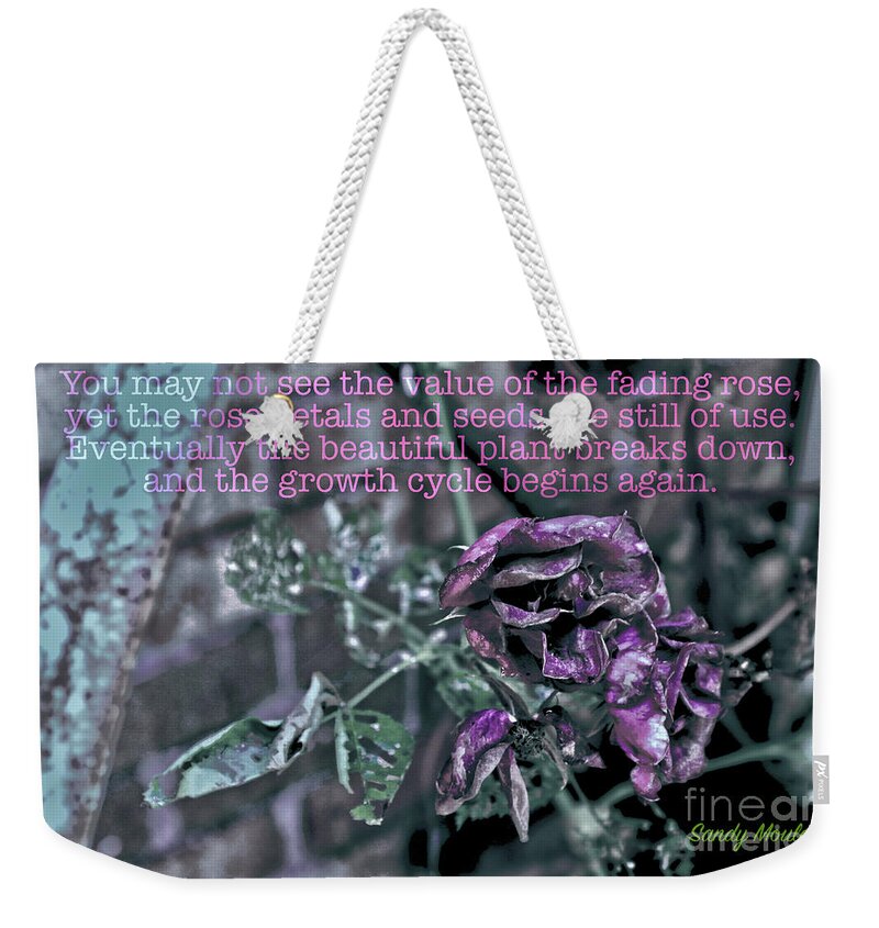 Rose Weekender Tote Bag featuring the photograph Fading Rose by Sandy Moulder