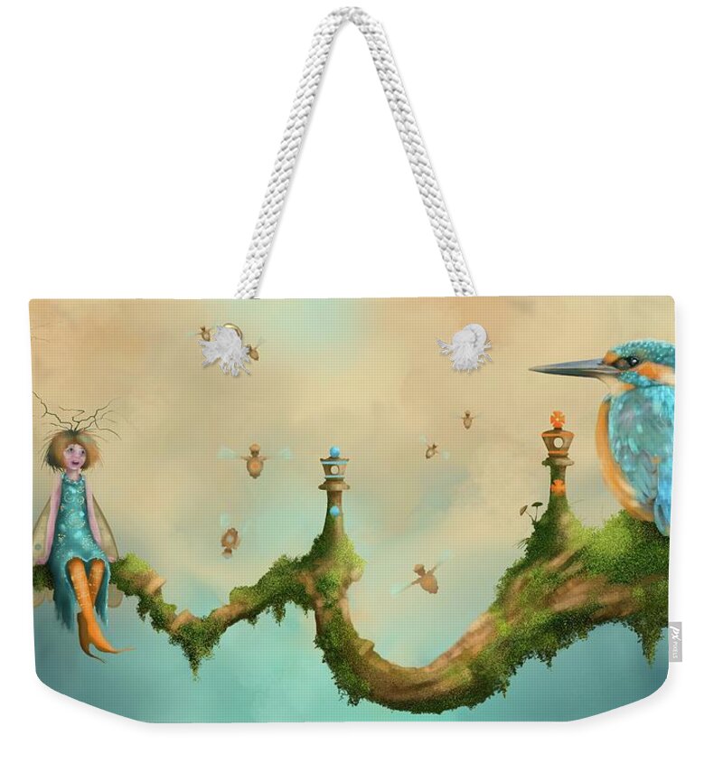 Fairy Chess Weekender Tote Bag featuring the painting Fairy Chess by Joe Gilronan