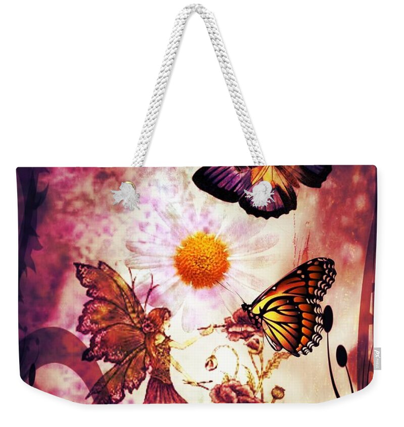 Fairy's Touch Weekender Tote Bag featuring the digital art Fairy's Touch by Maria Urso