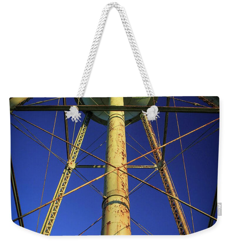 Reid Callaway Water Tower Art Weekender Tote Bag featuring the photograph Faithful Mary Leila Cotton Mill Water Tower Art by Reid Callaway