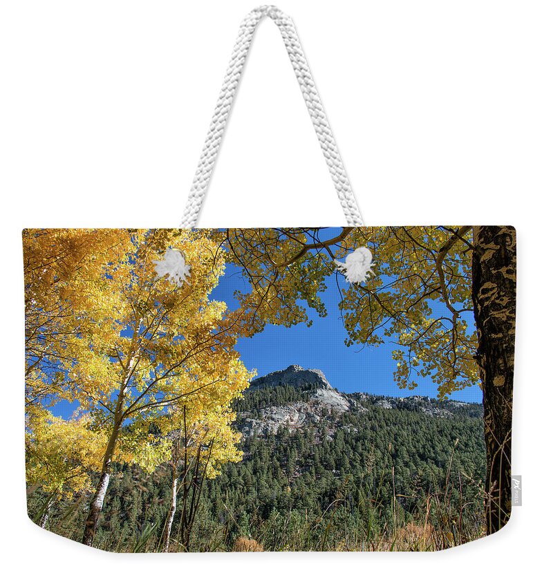 Fall Colors Weekender Tote Bag featuring the photograph Fall Colors Frame Bighorn Mountain by Tony Hake