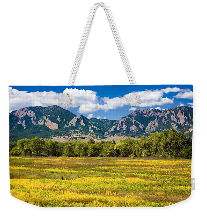 Americana Weekender Tote Bag featuring the photograph Fall Colors of Boulder Colorado by Marilyn Hunt