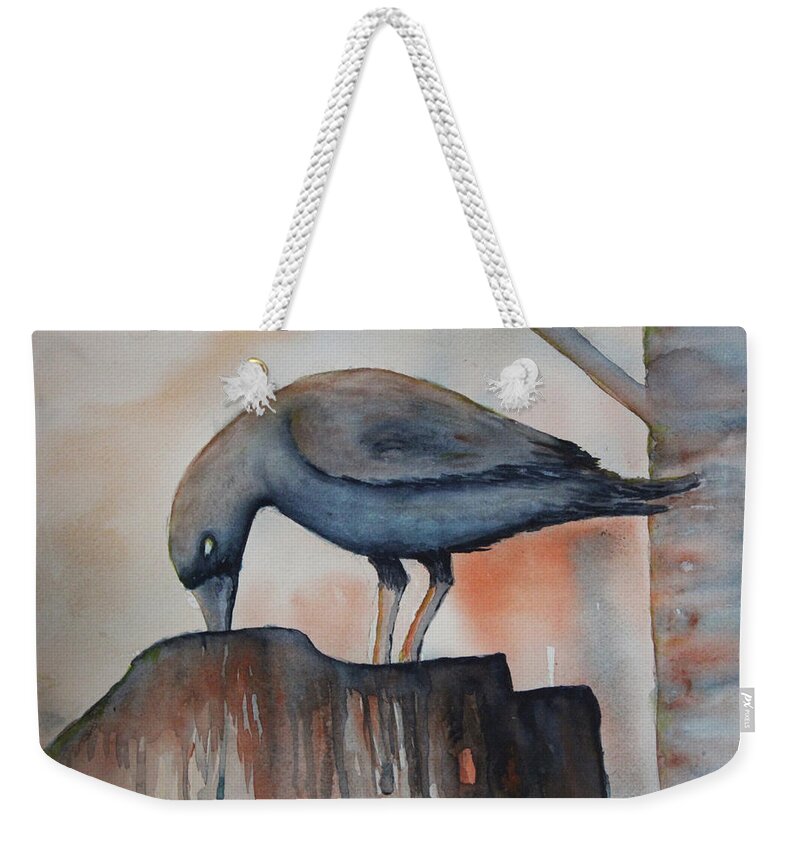 Paintings Weekender Tote Bag featuring the painting Fall Feeding by April Burton