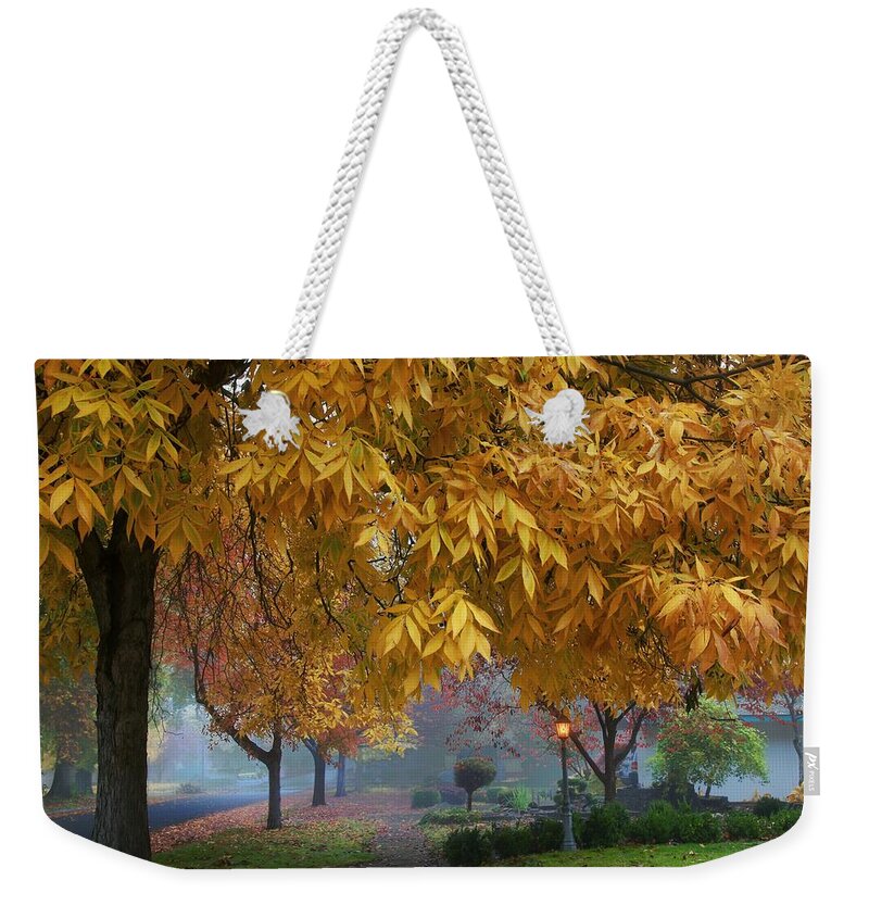 Fall In My Hometown Weekender Tote Bag featuring the photograph Fall in my hometown by Lynn Hopwood