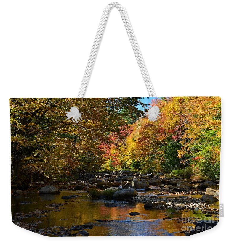 New Hampshire Weekender Tote Bag featuring the photograph Fall in New Hampshire by Steve Brown