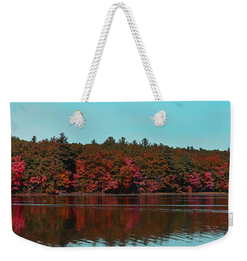 Panorama Weekender Tote Bag featuring the photograph Fall In NH by Nora Braun