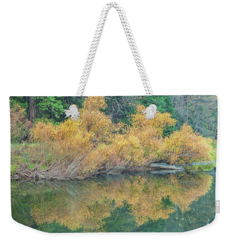 Yosemite Weekender Tote Bag featuring the photograph Fall In Reflection by Jonathan Nguyen