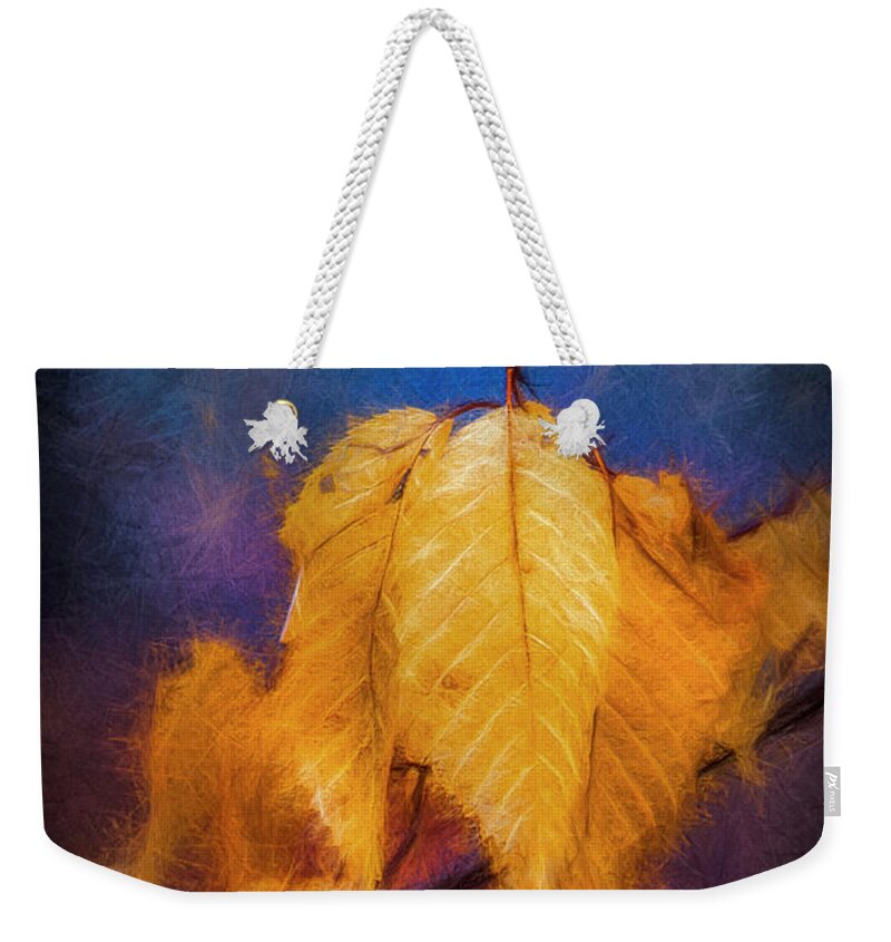 Fall Weekender Tote Bag featuring the digital art Fall Leaves by Celso Bressan