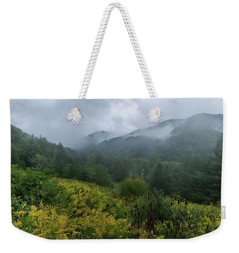 Appalachia Weekender Tote Bag featuring the photograph Fall Mountain Pano by Jurgen Lorenzen