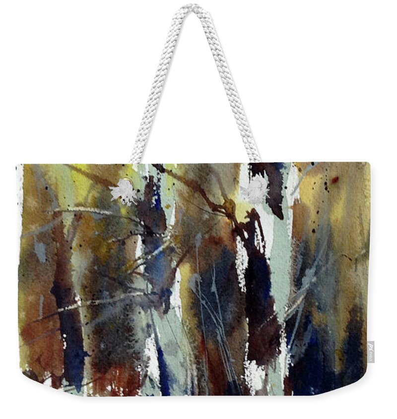 Tree Weekender Tote Bag featuring the painting Fall Trees by Judith Levins
