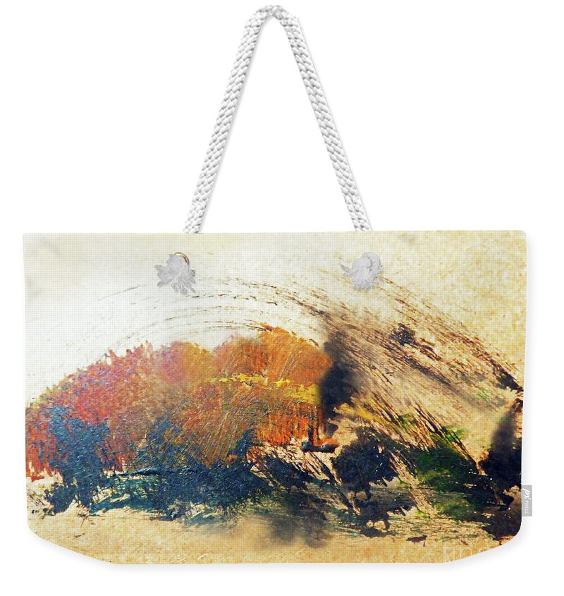 Abstract Weekender Tote Bag featuring the mixed media Fall Winds Blow by Sharon Williams Eng