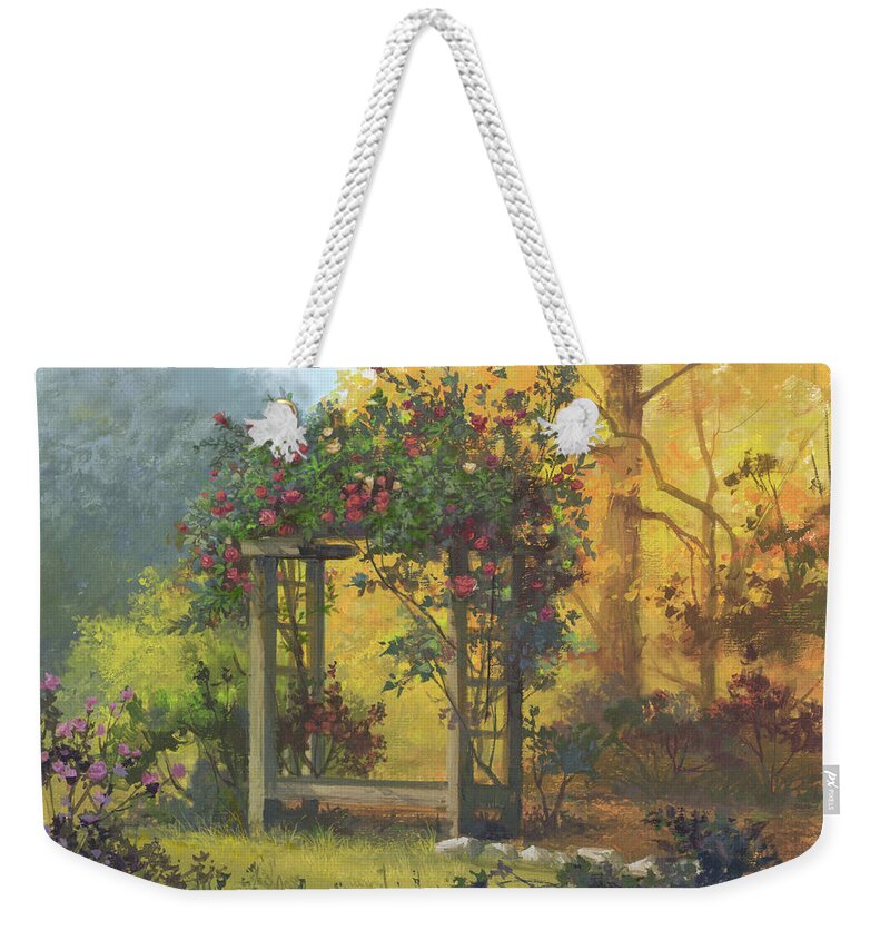 Michael Humphries Weekender Tote Bag featuring the painting Fall Yellow by Michael Humphries
