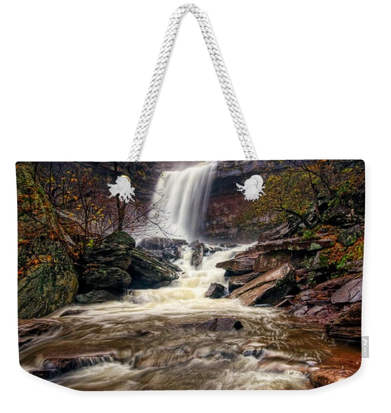 Fall Colors Weekender Tote Bag featuring the photograph Falls Fury by Neil Shapiro