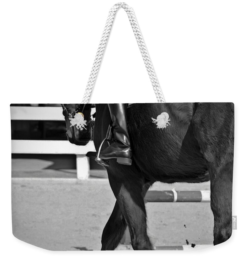 Dressage Weekender Tote Bag featuring the photograph Fancy Feet by Hannah Appleton