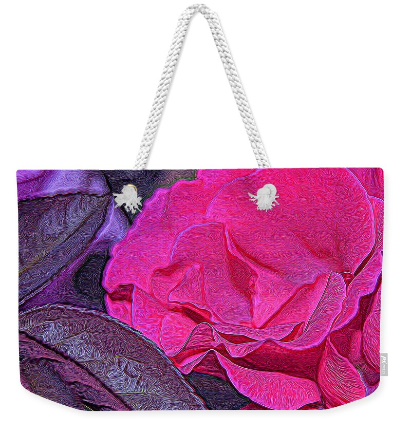 Flower Weekender Tote Bag featuring the digital art Fanstasy Begonia by Lynellen Nielsen