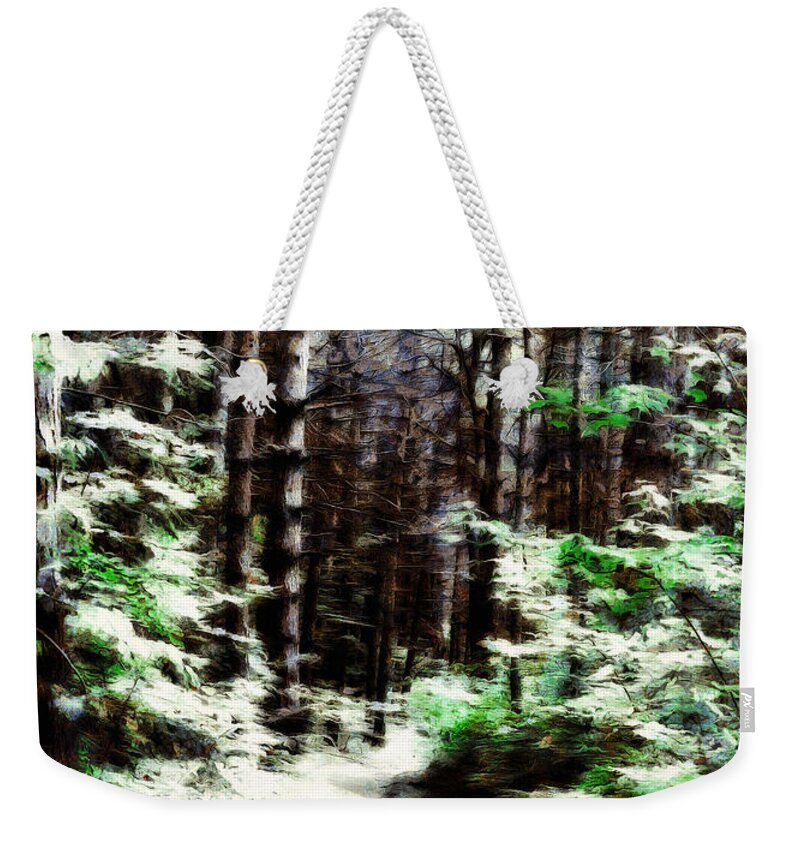 Forest Weekender Tote Bag featuring the digital art Fantasy Forest by JGracey Stinson