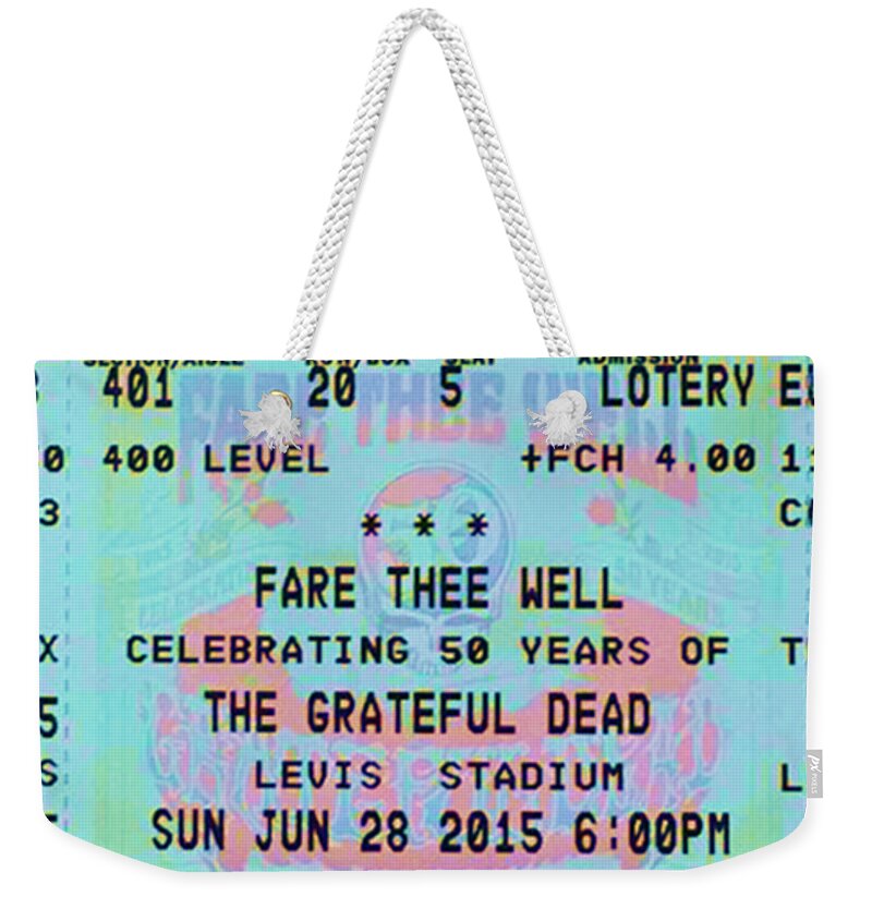 Ticket Weekender Tote Bag featuring the photograph Fare Thee Well by Susan Carella
