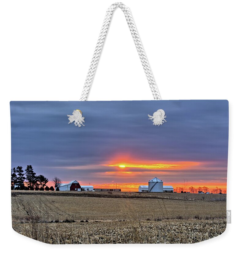 Farm Weekender Tote Bag featuring the photograph Farm Glow 2 by Bonfire Photography
