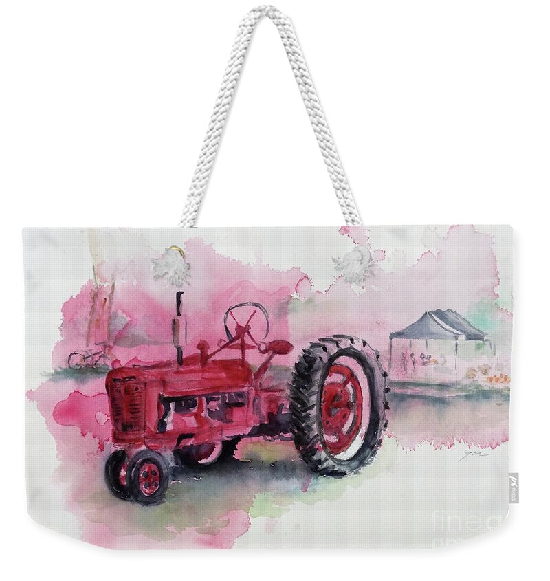Farm Weekender Tote Bag featuring the painting Farmall by Yoshiko Mishina
