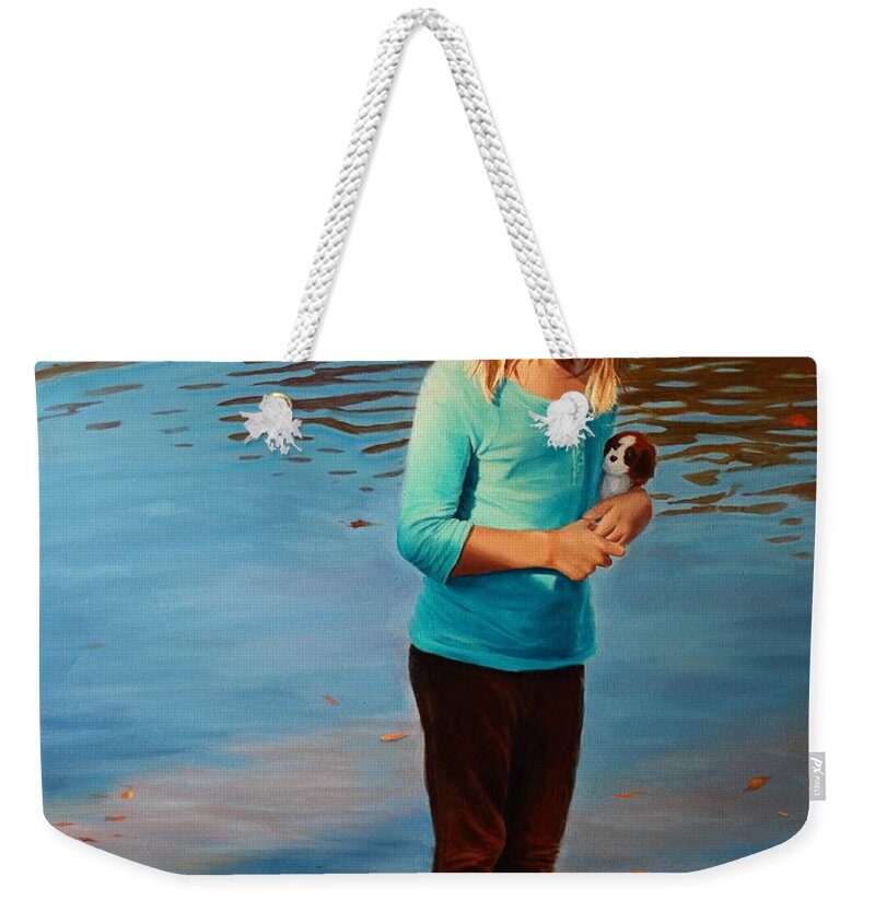 Family Weekender Tote Bag featuring the painting Fast Friends by Glenn Beasley
