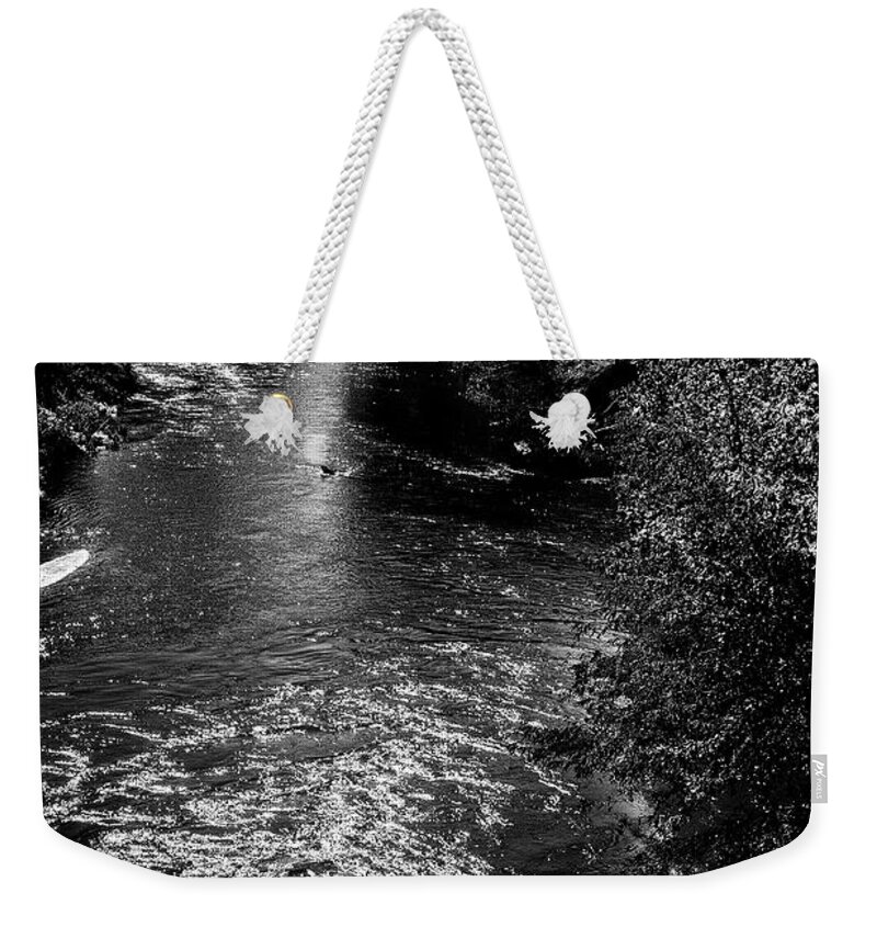 River Weekender Tote Bag featuring the photograph Fast Running River by Ed Peterson