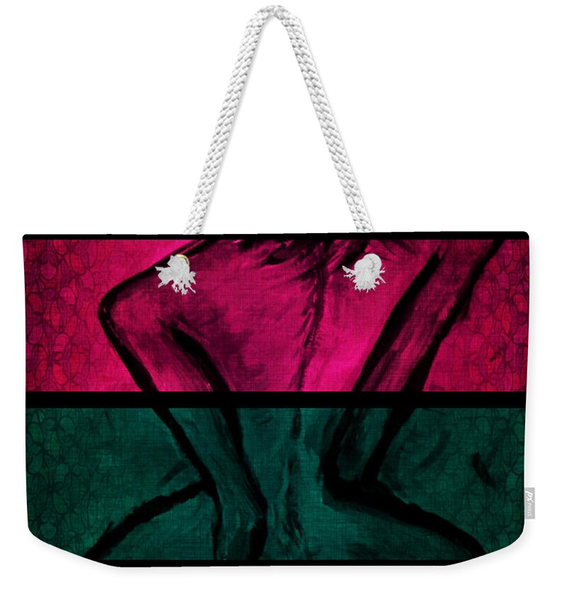 Woman Weekender Tote Bag featuring the painting Fat Bottom Girl by Tia McDermid