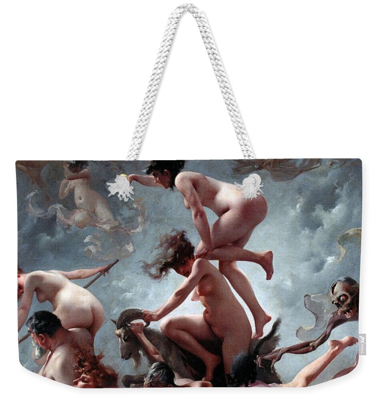 Naked Weekender Tote Bag featuring the painting Faust's Vision by Luis Riccardo Falero