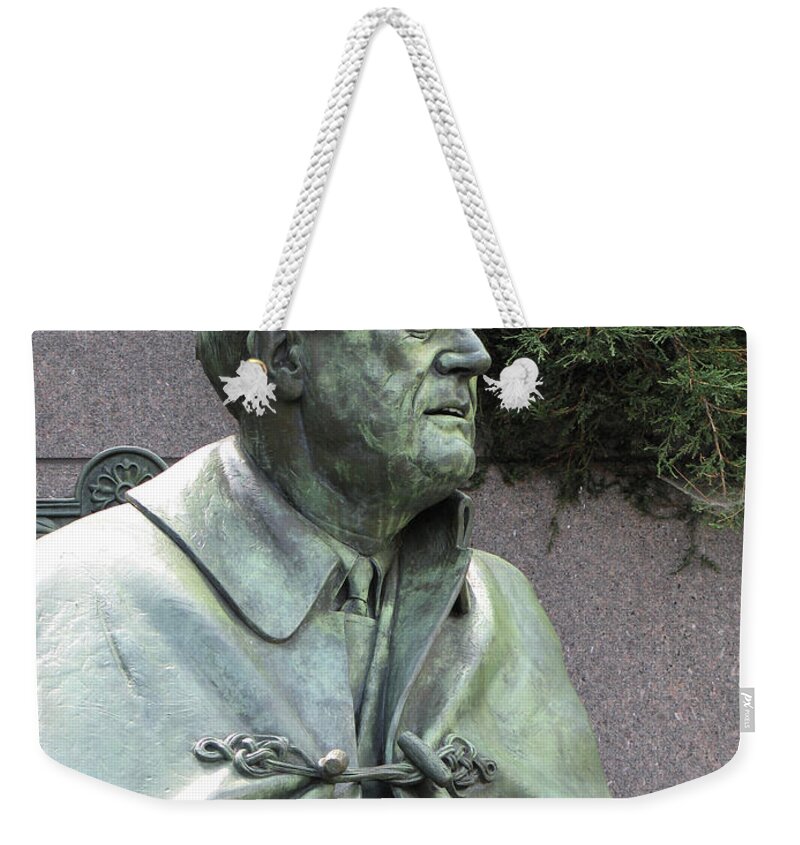 Franklin Roosevelt Weekender Tote Bag featuring the photograph FDR Statue at his Memorial in Washington DC by William Kuta