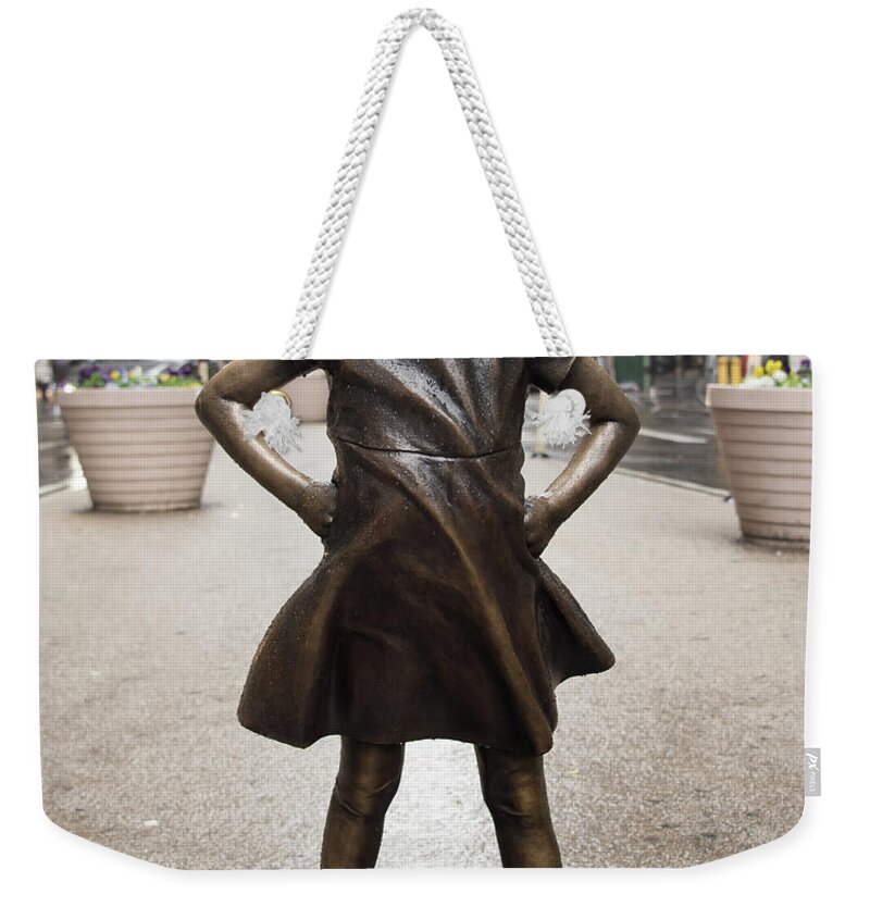 Fearless Girl Weekender Tote Bag featuring the photograph Fearless Girl 2 by RAND Ningali