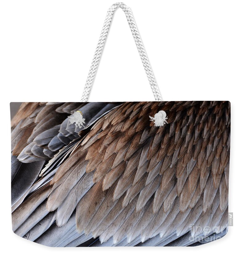 Feathers Weekender Tote Bag featuring the photograph Feathers Cascade by Lorenzo Cassina